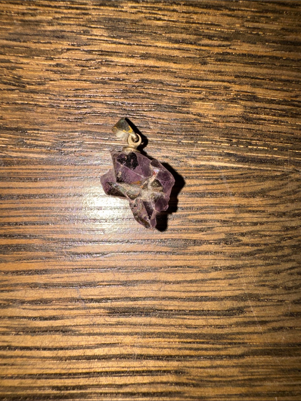 Raw Amethyst Cluster Pendant - Purple Crystal Charm